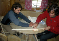 Vorbereitungen auf der Hütte